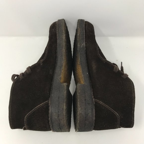 Clarks Brown Nubuck Leather Lace Up Desert Chukka Boots - Picture 4 of 7